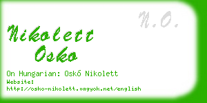 nikolett osko business card